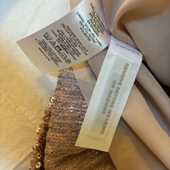 Ann Taylor Rose Gold Sequin A-line Dress Size 8 - Picture 5 of 7